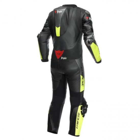 Dainese Misano 3 Perf D-Air 1Pc Suit P18 Black Fluo Yellow Leather Suits - SKU 910/1D10031P1844