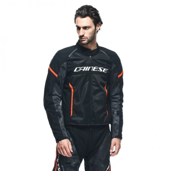 Dainese Air Frame 3 Tex Jacket P75 Black Red Fluo £246.05 Mens Motorcycle Jackets - SKU 913/1730003P7544 from RaceLeathers Motorcycle Clothing