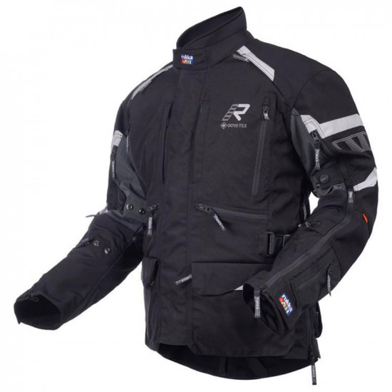 Rukka Trek-R Black Grey Goretex Removable Waterproof Liner Jacket Mens Motorcycle Jackets - SKU 87TREKRJBG48