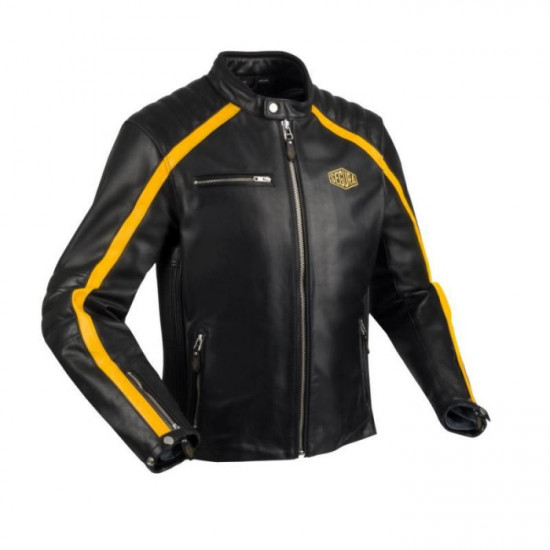 Segura Formula Black Yellow Leather Jacket Mens Motorcycle Jackets - SKU 75SCB17971S