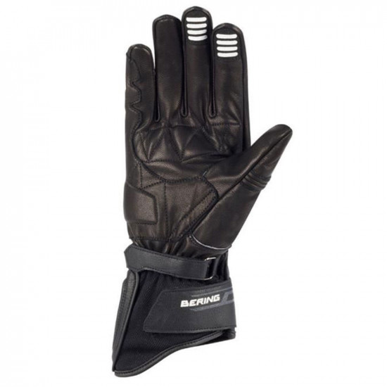 Bering Snap Black White Leather Glove Mens Motorcycle Gloves - SKU 77BGR19908