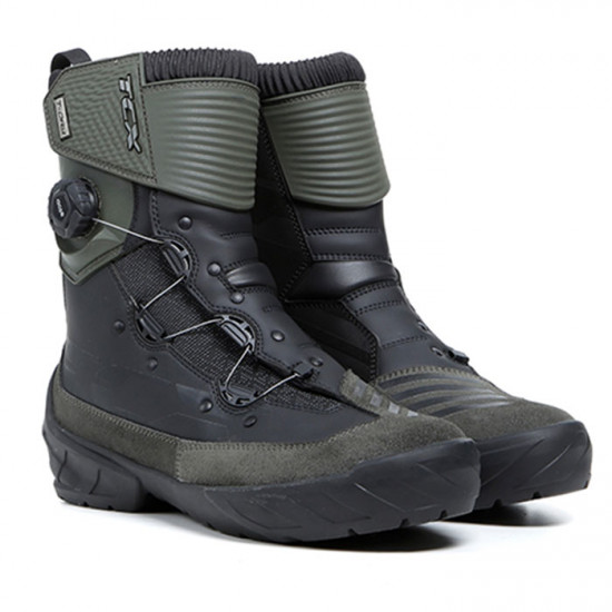 TCX Infinity 3 Mid Waterproof Black Green Boot Mens Motorcycle Touring Boots - SKU 130/7152W/NEV/38