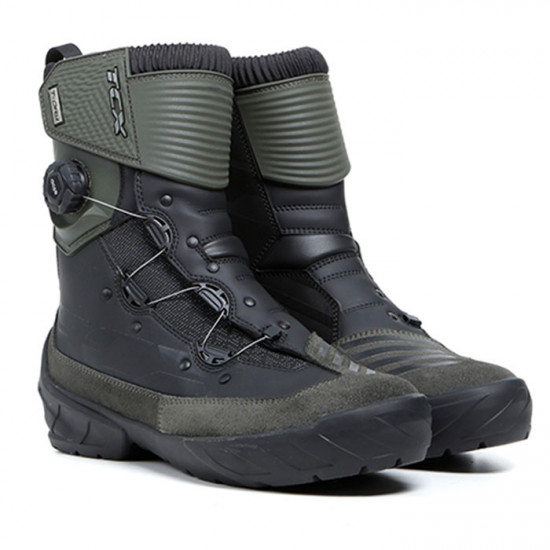 TCX Infinity 3 Mid Waterproof Black Green Boot £236.55 Mens Motorcycle Touring Boots - SKU 130/7152W/NEV/38 from RaceLeathers Motorcycle Clothing