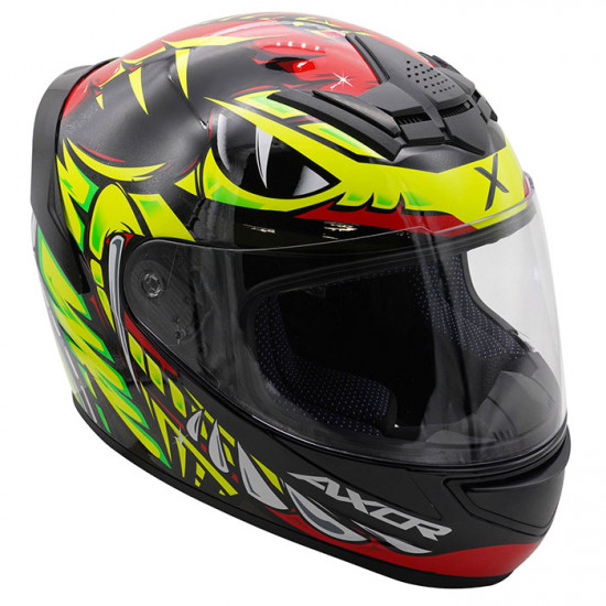 Axor Rage Python Gloss Red Yellow Black Helmet Full Face Helmets - SKU AXR012L
