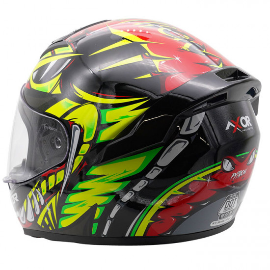Axor Rage Python Gloss Red Yellow Black Helmet £59.95 Full Face Helmets - SKU AXR012L from RaceLeathers Motorcycle Clothing