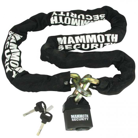 Mammoth 12mm Hexagon Lock & Chain 1.8m Length £79.99 Security - SKU LOCMAMSS01 from RaceLeathers Motorcycle Clothing