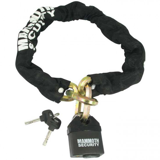 Mammoth 12mm Hexagon Lock & Chain 1m Length £69.99 Security - SKU LOCMAMSS02 from RaceLeathers Motorcycle Clothing