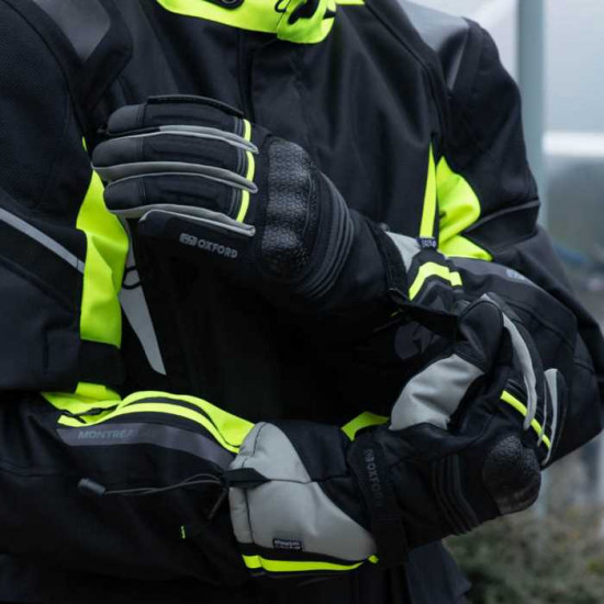 Oxford Montreal 4.0 Mens Dry2Dry Glove Black Grey Fluo £59.99 Mens Motorcycle Gloves - SKU GM2011052XL from RaceLeathers Motorcycle Clothing