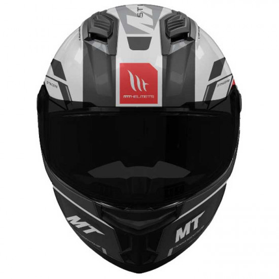 MT Stinger 2 Zivze Gloss Black White Helmet £79.99 Full Face Helmets - SKU M1334A3402113 from RaceLeathers Motorcycle Clothing
