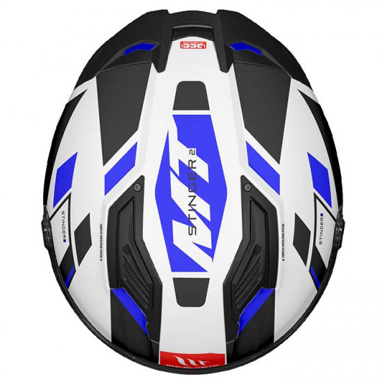 MT Stinger 2 Zivze Gloss Black White Blue Helmet £79.99 Full Face Helmets - SKU M1334A340713 from RaceLeathers Motorcycle Clothing