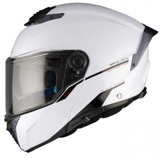 MT Atom 2 Gloss White Helmet Flip Front Motorcycle Helmets - SKU M13350000003