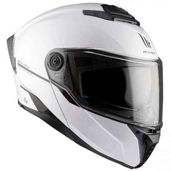 MT Atom 2 Gloss White Helmet £129.99 Flip Front Motorcycle Helmets - SKU M13350000003 from RaceLeathers Motorcycle Clothing