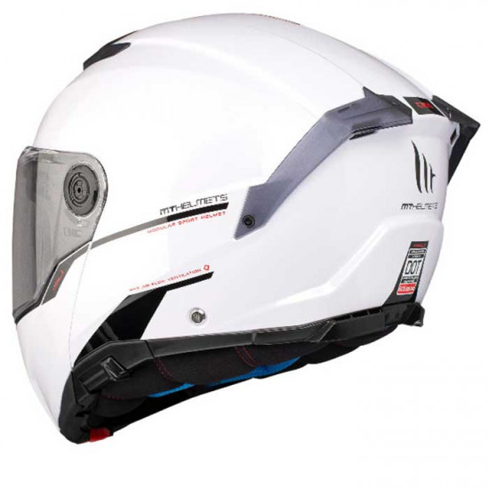 MT Atom 2 Gloss White Helmet Flip Front Motorcycle Helmets - SKU M13350000003