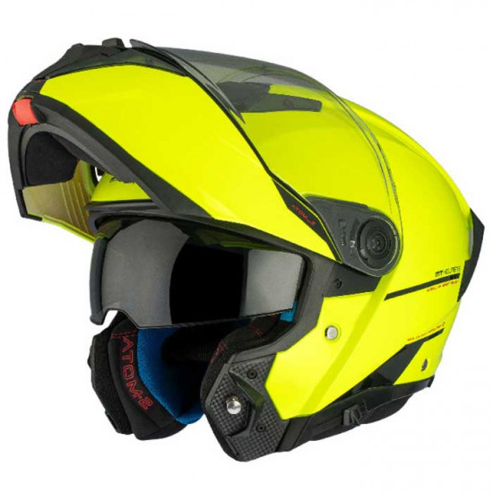 MT Atom 2 Fluo Yellow Helmet Flip Front Motorcycle Helmets - SKU M13350000313