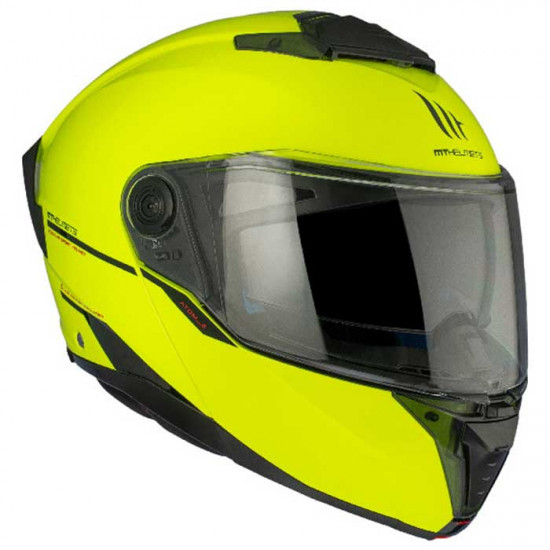 MT Atom 2 Fluo Yellow Helmet Flip Front Motorcycle Helmets - SKU M13350000313