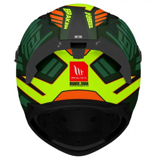 MT Braker SV Zebra Matt Black Green Helmet