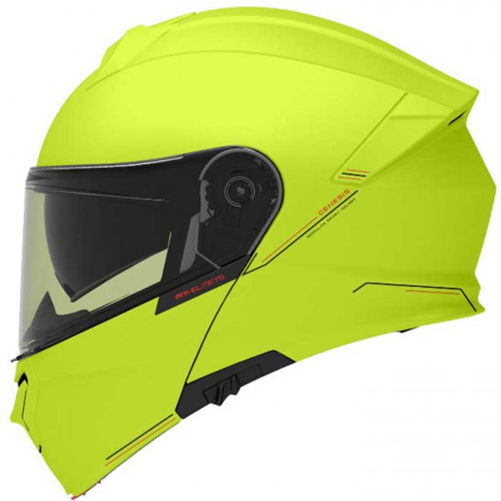 MT Genesis SV Solid Gloss Fluo Yellow Helmet Flip Front Motorcycle Helmets - SKU M13470000313