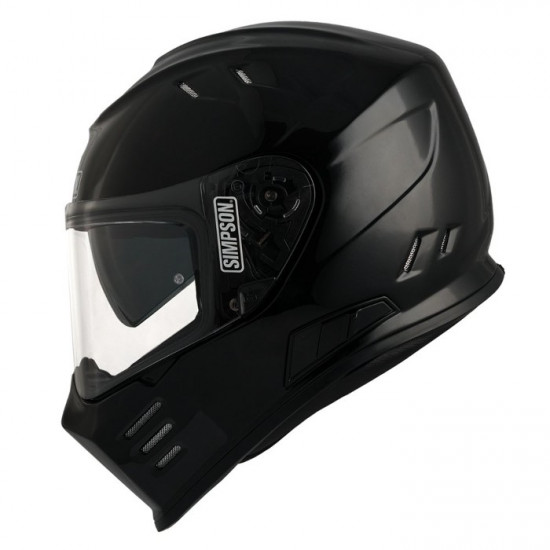 Simpson Venom Gloss Black Helmet Full Face Helmets - SKU S3FEP021SOLBLK02