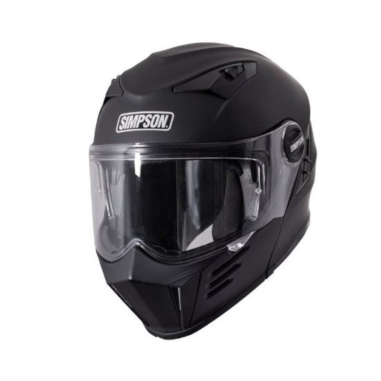 Simpson Darksome Matt Black Modular Helmet Flip Front Motorcycle Helmets - SKU S3UEP062SOLMBK02