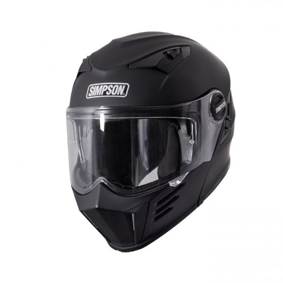 Simpson Darksome Matt Black Modular Helmet £399.99 Flip Front Motorcycle Helmets - SKU S3UEP062SOLMBK02 from RaceLeathers Motorcycle Clothing