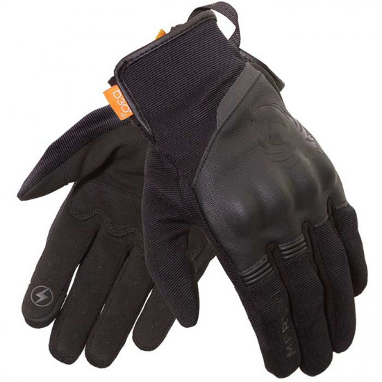 Merlin Berea Trail D3O Black Leather Textile Glove Mens Motorcycle Gloves - SKU MLG047/BLK/2XL