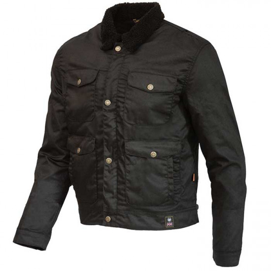 Merlin Millington D3O Black Wax Cotton Cotec Jacket Mens Motorcycle Jackets - SKU MCP050/BLK/2XL
