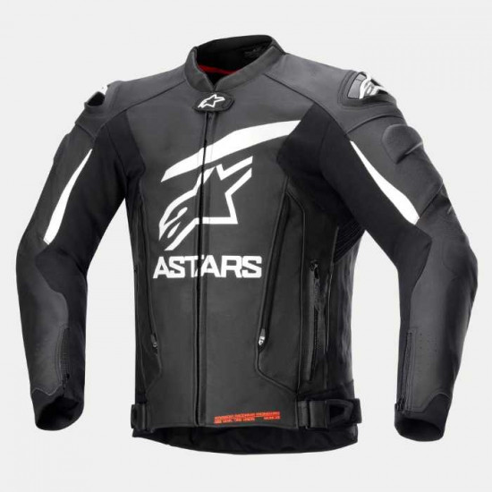 Alpinestars GP Plus V4 Leather Jacket Black White Mens Motorcycle Jackets - SKU 31005241248