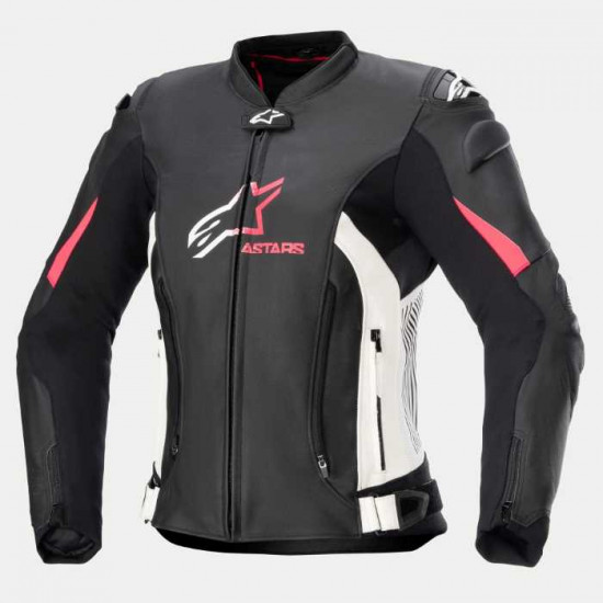 Alpinestars Stella Ladies GP Plus V4 Leather Jacket Black White Diva Pink