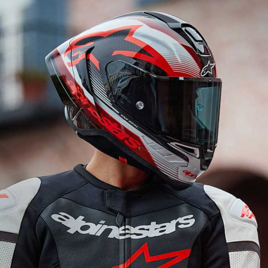 Alpinestars Supertech R10 Team Black Carbon Red White £999.99 Full Face Helmets - SKU 82002241352XXL from RaceLeathers Motorcycle Clothing