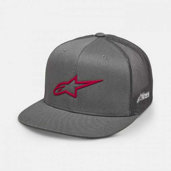 Alpinestars 3D Ageless Trucker Hat Grey Red Casual Wear - SKU 1214817231135