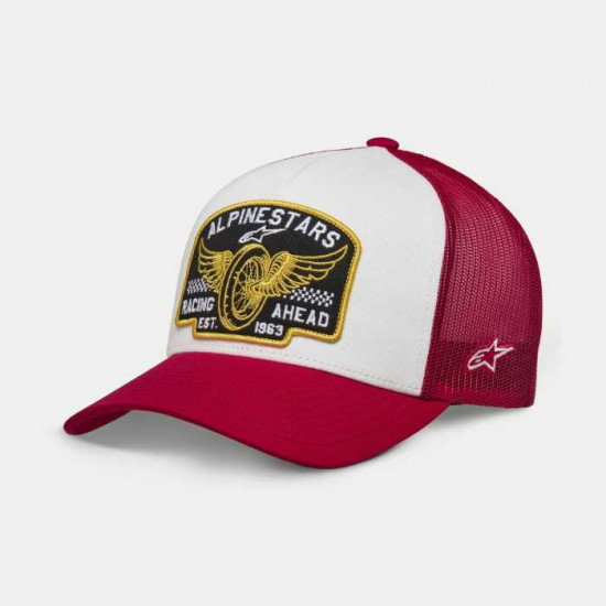 Alpinestars Heritage Patch Trucker Hat White Red