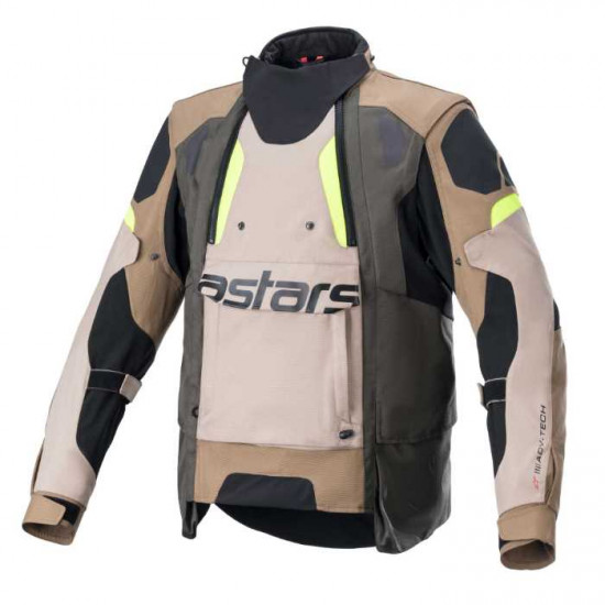 Alpinestars Dark Halo Dual Sport Jacket Dark Khaki Sand Yellow Fluo