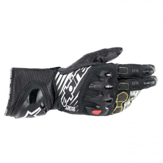 Alpinestars GP Tech V2 Gloves Black White Mens Motorcycle Gloves - SKU 355662212XXL