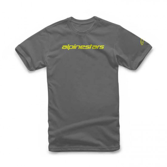 Alpinestars Linear Wordmark Tee Charcoal Fluo Yellow