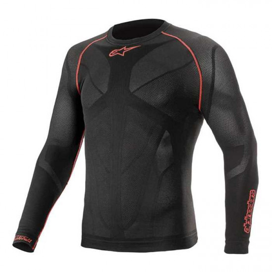 Alpinestars Ride Tech V2 Top Long Sleeve Summer Black Red Base Layers/Underwear - SKU 475252113XL