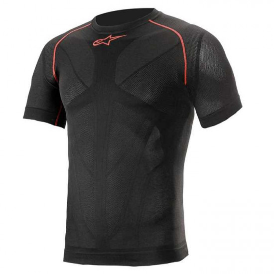 Alpinestars Ride Tech V2 Top Short Sleeve Summer Black Red Base Layers/Underwear - SKU 475272113M