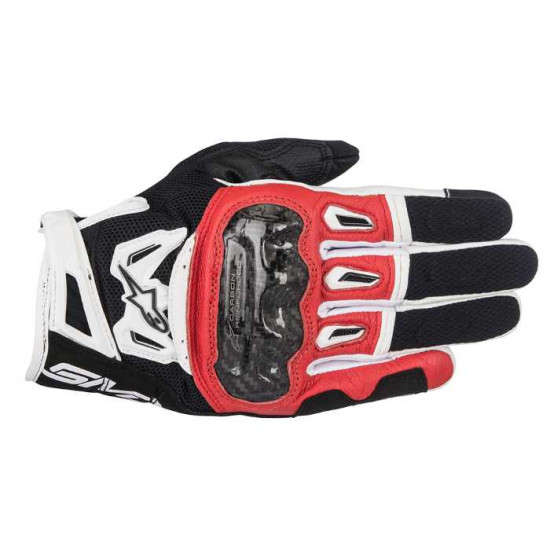 Alpinestars SMX 2 Air Carbon V2 Glove Black Red White Mens Motorcycle Gloves - SKU 3567717132XXL