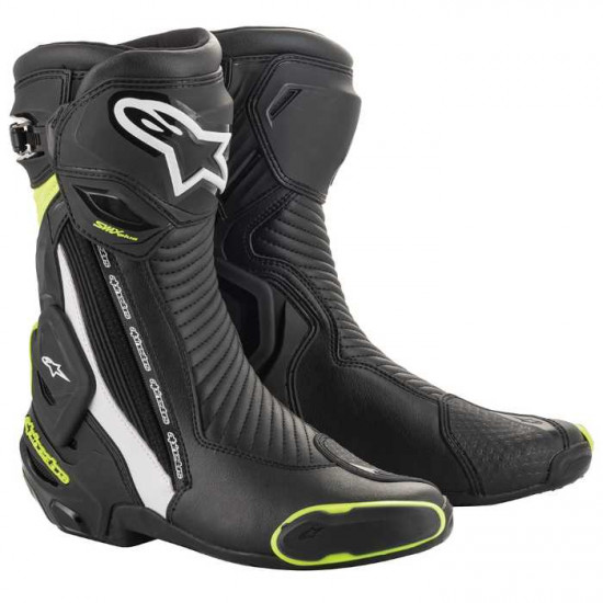 Alpinestars SMX Plus V2 Boots Black White Yellow Fluo