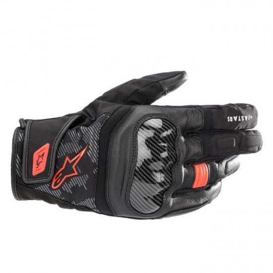 Alpinestars SMX Z Drystar Gloves Black Red Fluo Mens Motorcycle Gloves - SKU 35274211030XXL