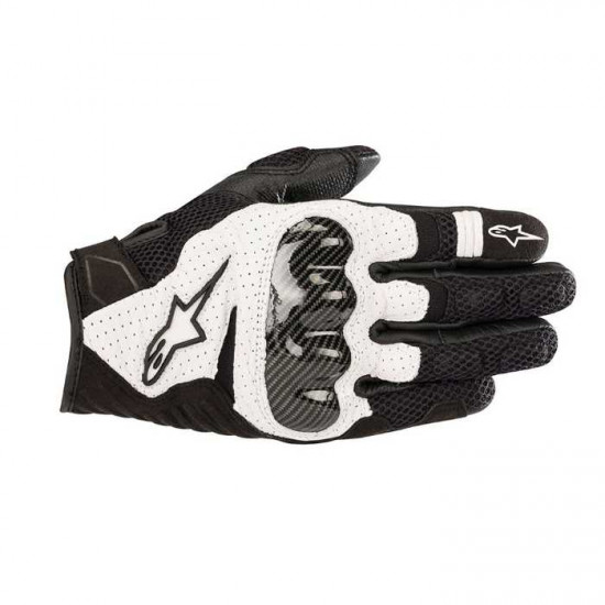 Alpinestars SMX-1 Air V2 Gloves Black White Mens Motorcycle Gloves - SKU 357051812XXL