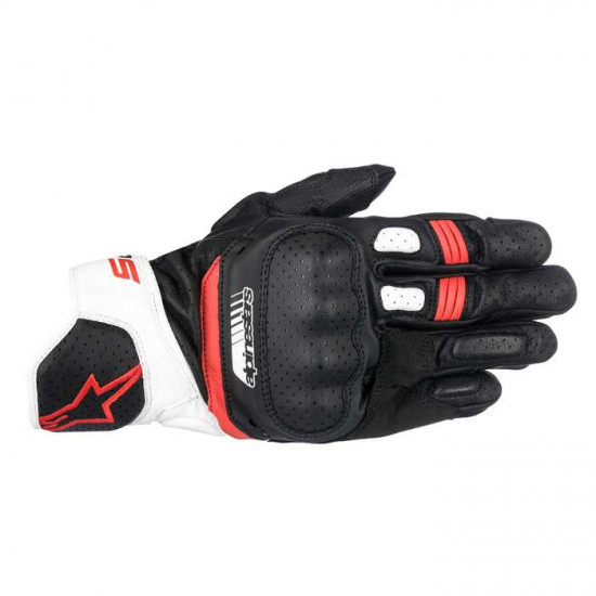 Alpinestars SP-5 Gloves Black White Red Mens Motorcycle Gloves - SKU 3558517123XXL