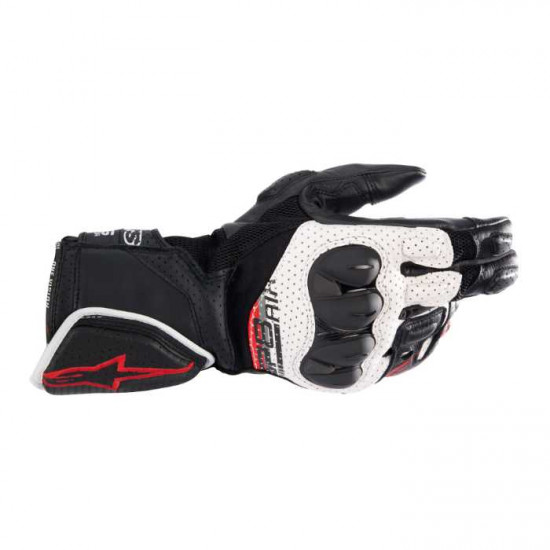 Alpinestars SP-8 V3 Air Gloves Black White Bright Red Mens Motorcycle Gloves - SKU 35586211304XXL