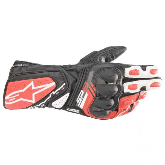 Alpinestars SP-8 V3 Leather Gloves Black White Red