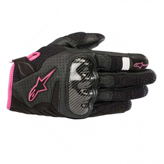 Alpinestars Stella Ladies SMX-1 Air V2 Gloves Black Fuchsia Ladies Motorcycle Gloves - SKU 35905181039L