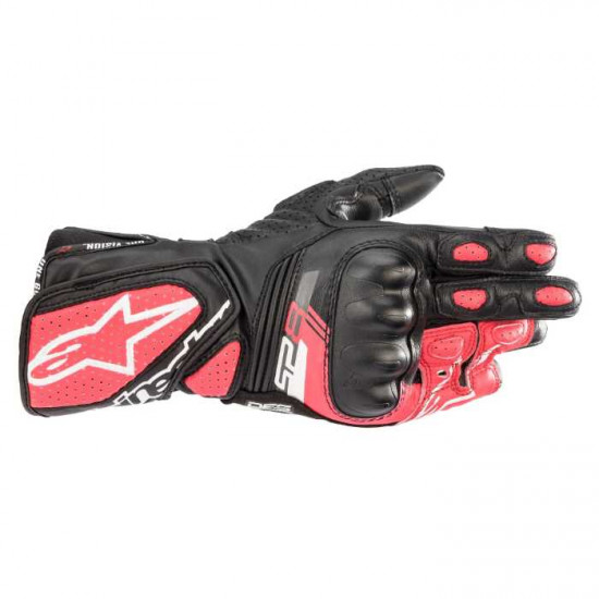Alpinestars Stella Ladies SP-8 V3 Gloves Black White Diva Pink Ladies Motorcycle Gloves - SKU 35183211832L