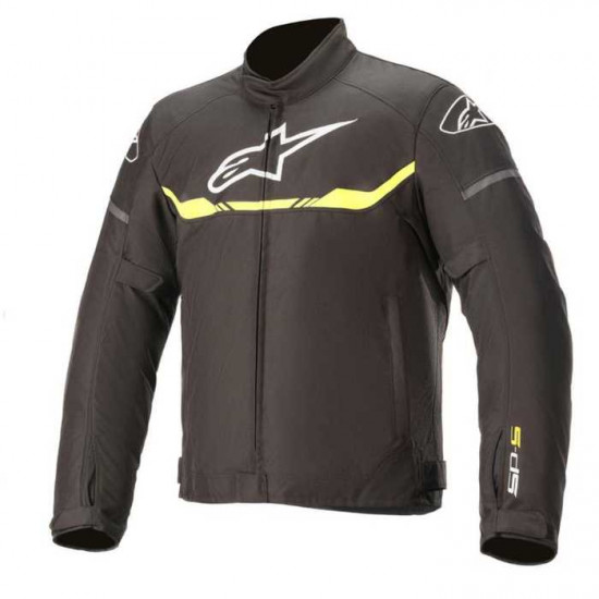 Alpinestars T-SPS Waterproof Jacket Black Yellow Fluo Mens Motorcycle Jackets - SKU 32001201552XL