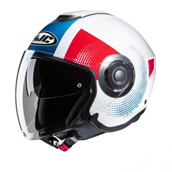 HJC I40N Pyle White Blue Red Open Face Helmets - SKU I40NPWXS