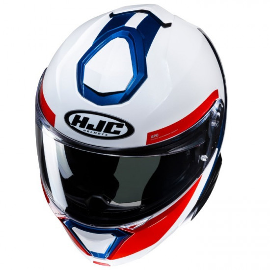 HJC I91 Bina White Blue Red £229.99 Flip Front Motorcycle Helmets - SKU I91BWXS from RaceLeathers Motorcycle Clothing