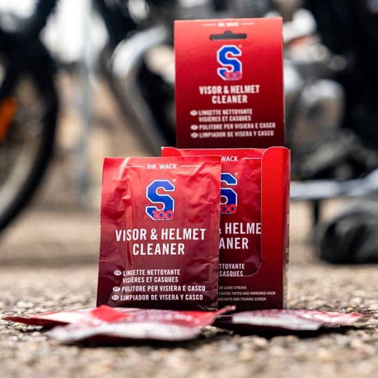 S100 Visor & Helmet Cleaning Wipes Box Of 10