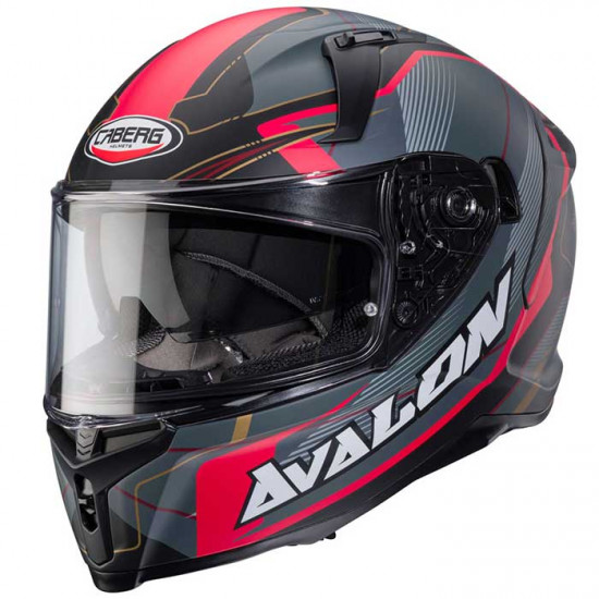 Caberg Avalon X Optic Matt Black/Grey/Red Full Face Helmets - SKU 0823860